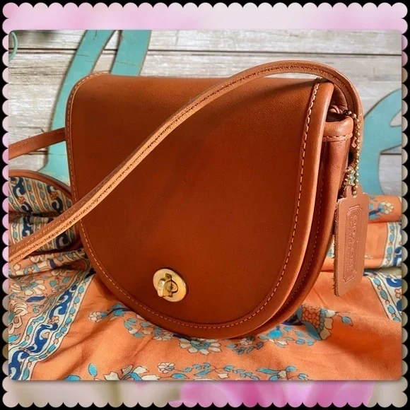 VINTAGE COACH BRITISH TAN LEATHER CROSSBODY MINI BAG 9825 - Picture 7 of 17